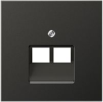 Лицевая панель Jung LS990 metal для 2-м. розетки RJ11/RJ45 антрацит картинка